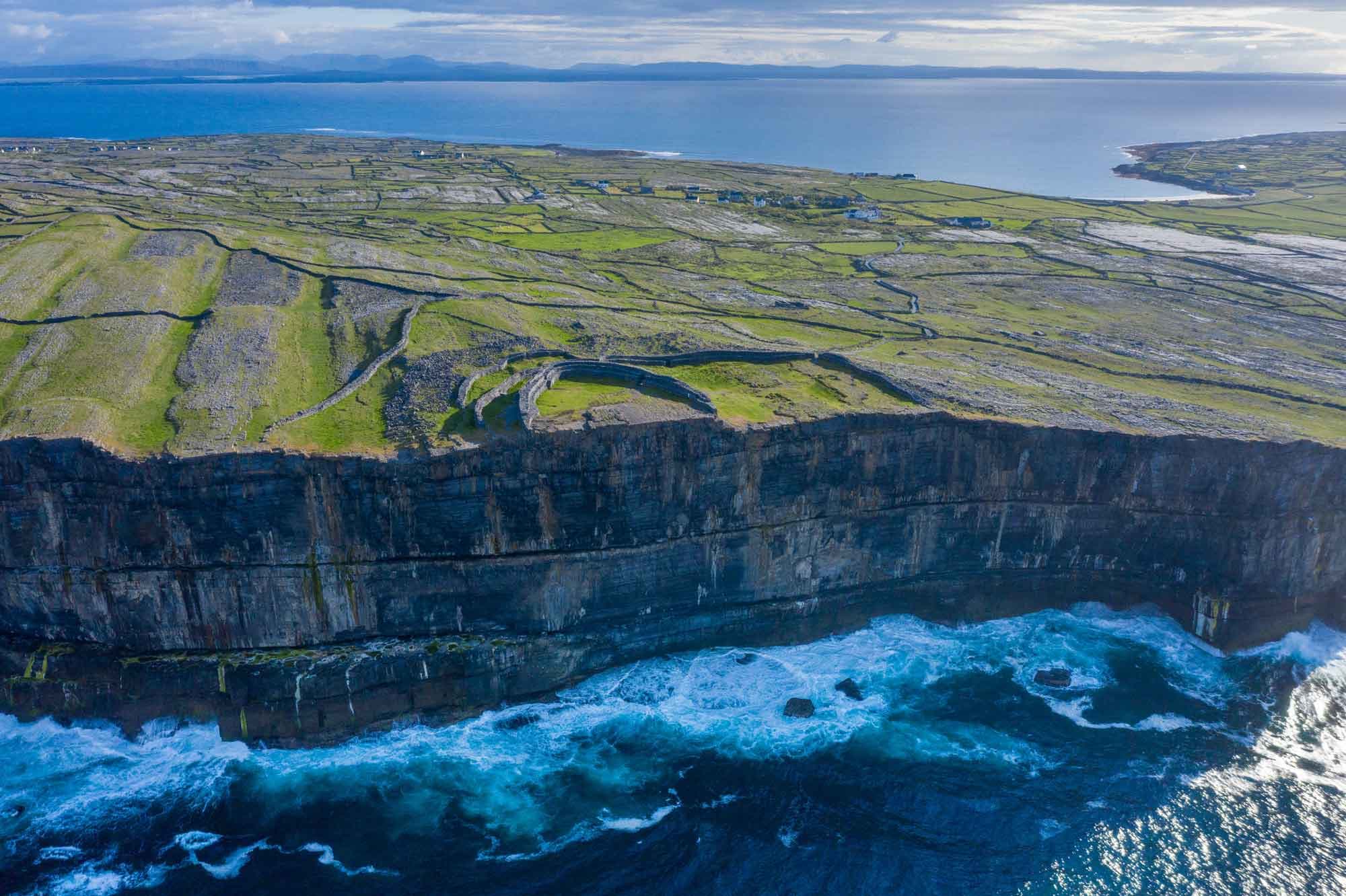 The dramatic 100-metre cliffs at Dún Aonghasa