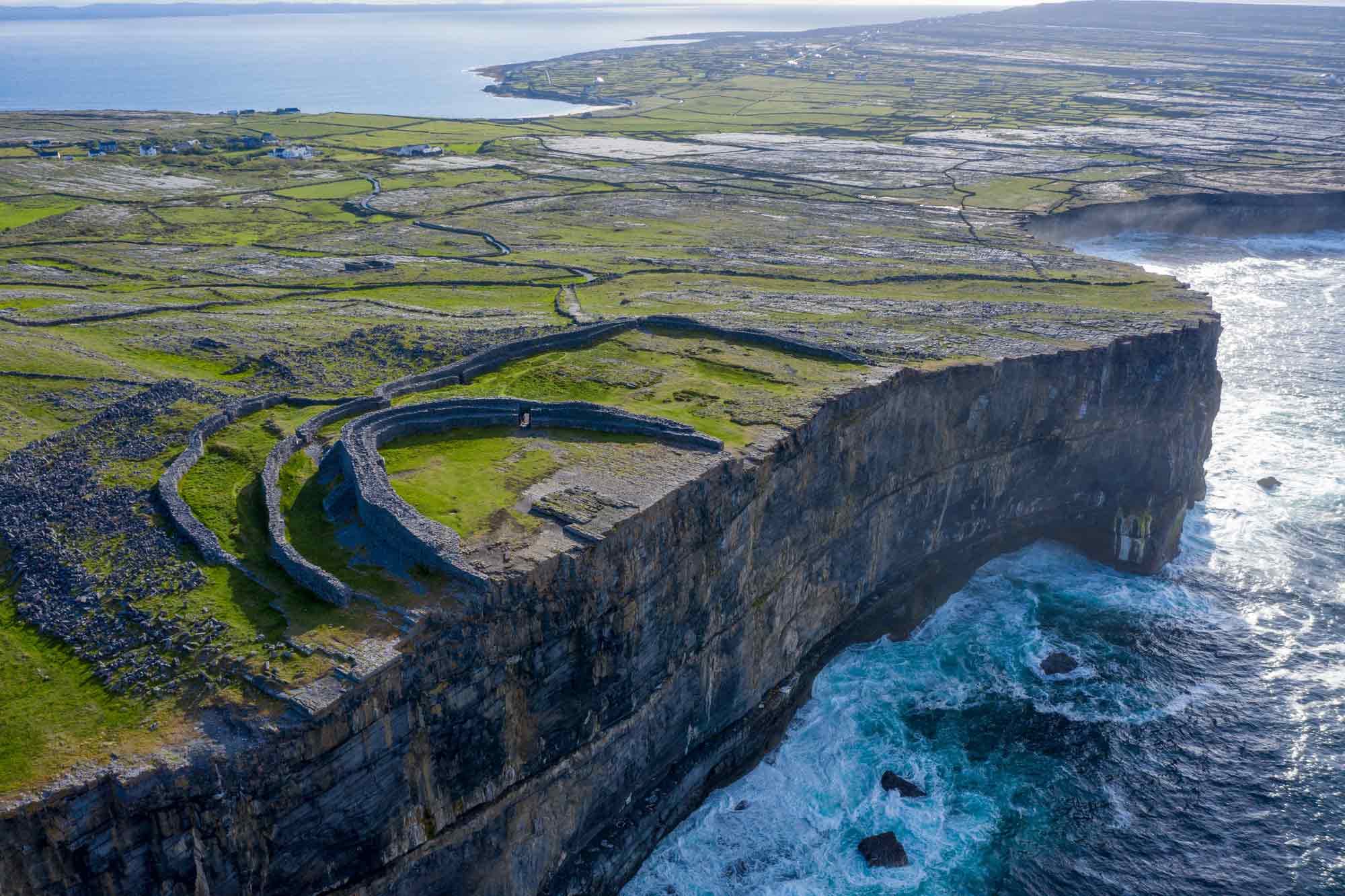 View back across the karst landscape of Inis Mór from Dún Aonghasa