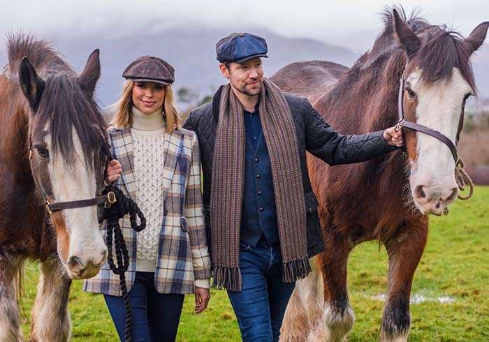 Weaver working at traditional loom